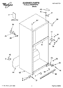 CABINET PARTS Diagram and Parts List for 8ET8FTKXKT05  Whirlpool Refrigerator