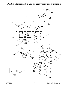 Case, Gearing And Planetary Unit Parts Diagram and Parts List for KSM150PSDR5  KitchenAid Mixer
