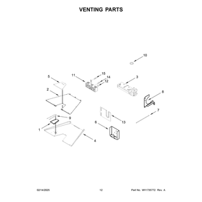 Venting Parts Diagram and Parts List for KFDC558JPA03  KitchenAid Range