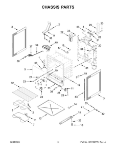 Chassis Parts Diagram and Parts List for YWFES3530RS0  Whirlpool Range
