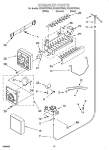 Ice Maker/optional Diagram and Parts List for OEMED25RFXFW03  Whirlpool Refrigerator
