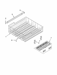 Upper Rack And Track Parts Diagram and Parts List for 66515023K113  Kenmore Dishwasher