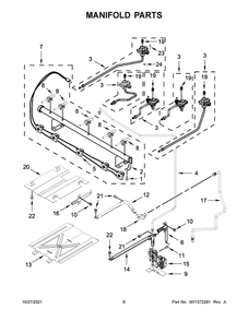 Manifold Parts Diagram and Parts List for WFG525S0JV2  Whirlpool Range