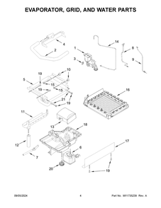 03 - Evaporator, Grid, And Water Parts Diagram and Parts List for KUIX535HPS02  Whirlpool Ice Maker