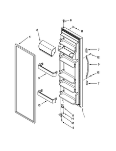 Refrigerator Door Parts Diagram and Parts List for 10650212011  Kenmore Refrigerator
