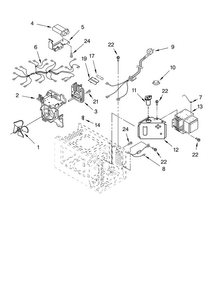 Oven Interior Diagram and Parts List for MT4110XKB0  Whirlpool Microwave