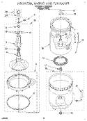 AGITATOR, BASKET AND TUB Diagram and Parts List for LLR9245BQ1  Whirlpool Washer