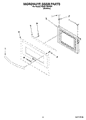 MICROWAVE DOOR PARTS Diagram and Parts List for KBHS179SSS01  KitchenAid Microwave