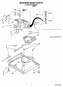 MACHINE BASE PARTS Diagram and Parts List for RTW4305VQ0  Roper Washer