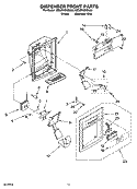 DISPENSER FRONT PARTS Diagram and Parts List for 6ED2FHGXSL00  Whirlpool Refrigerator