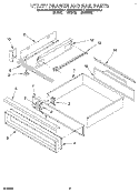 UTILITY DRAWER AND RAIL Diagram and Parts List for KEDH207BAL1  KitchenAid Range