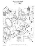 BULKHEAD PARTS Diagram and Parts List for 7MWGD8800AW0  Whirlpool Dryer