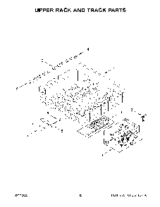 Upper Rack And Track Parts Diagram and Parts List for KDTE104KPS1  KitchenAid Dishwasher