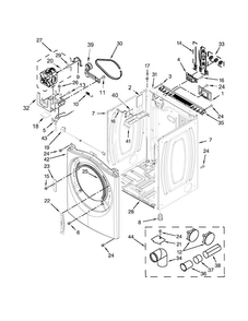 Cabinet Parts Diagram and Parts List for WED71HEDW0  Whirlpool Dryer