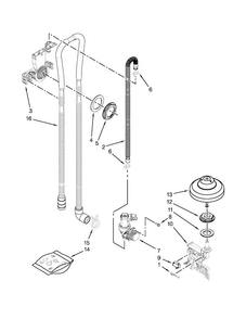 Fill, Drain And Overfill Parts Diagram and Parts List for KDTE204ESS1  KitchenAid Dishwasher