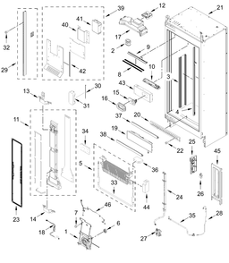 Refrigerator Liner Parts Diagram and Parts List for JBRFL24IGX20  Whirlpool Refrigerator