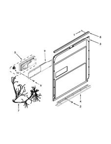 Inner Door Parts Diagram and Parts List for IUD8555DX3  Whirlpool Dishwasher