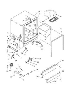 Tub Diagram and Parts List for DU810SWPU3  Whirlpool Dishwasher