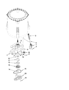 Gearcase, Motor And Pump Parts Diagram and Parts List for 11028012012  Kenmore Washer