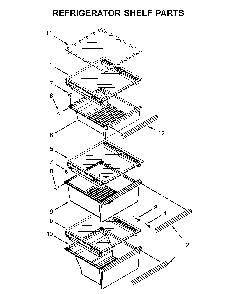 Refrigerator shelf parts Diagram and Parts List for 10651782413  Kenmore Refrigerator