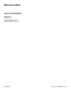 Cover Sheet Diagram and Parts List for KMBS104EBL00  KitchenAid Microwave