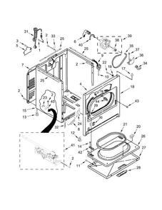 Cabinet Parts Diagram and Parts List for 7MWGD1900EW1  Whirlpool Dryer