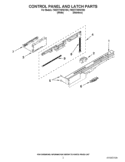 CONTROL PANEL AND LATCH PARTS Diagram and Parts List for 7WDT770PAYW3  Whirlpool Dishwasher