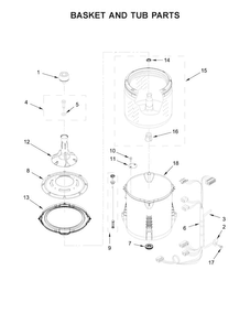 Basket And Tub Parts Diagram and Parts List for WTW4815EW1  Whirlpool Washer