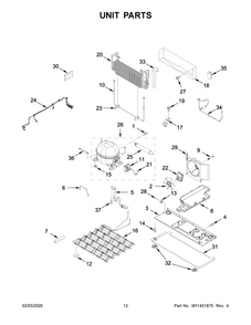 Unit Parts Diagram and Parts List for WRF767SDHZ01  Whirlpool Refrigerator