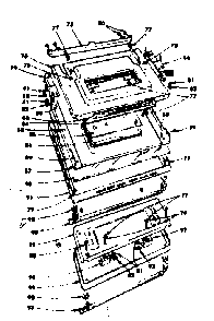 Oven Door Diagram and Parts List for 1553227291  Kenmore Range