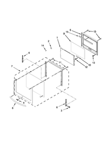 Oven Door Parts Diagram and Parts List for WOC97ES0ES00  Whirlpool Microwave