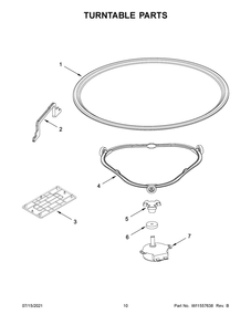 Turntable Parts Diagram and Parts List for YWML35011KS01  Whirlpool Microwave