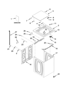 Top And Cabinet Parts Diagram and Parts List for WTW4715EW0  Whirlpool Washer