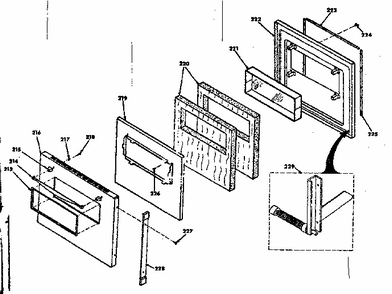 Lower Porcelain Door Diagram and Parts List for 8504277291  Kenmore Range