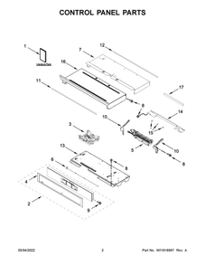 Control Panel Parts Diagram and Parts List for WOD77EC0HS20  Whirlpool Wall Oven