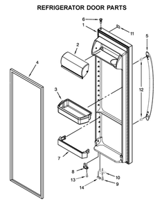 Refrigerator Door Parts Diagram and Parts List for WRS312SNHM02  Whirlpool Refrigerator