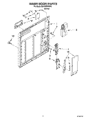 INNER DOOR Diagram and Parts List for DU400SWKW0  Whirlpool Dishwasher