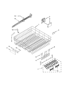 Upper Rack And Track Parts Diagram and Parts List for KDTE104DSS1  KitchenAid Dishwasher