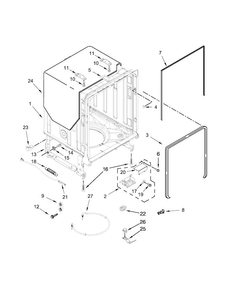 Tub And Frame Parts Diagram and Parts List for KDTE204EPA2  KitchenAid Dishwasher