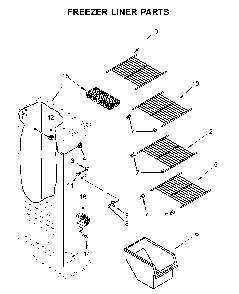 Freezer liner parts Diagram and Parts List for 5WRS315NHW00  Whirlpool Refrigerator