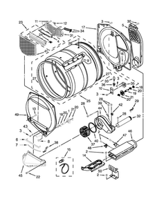Bulkhead Parts Diagram and Parts List for 110C68012011  Kenmore Dryer
