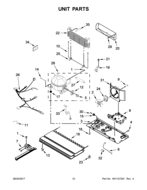 07 - UNIT PARTS Diagram and Parts List for WRFA32SMHZ00  Whirlpool Refrigerator