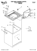 TOP AND CABINET PARTS Diagram and Parts List for 8TLSQ9545LW1  Whirlpool Washer