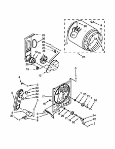 Bulkhead Parts Diagram and Parts List for 11071402310  Kenmore Dryer