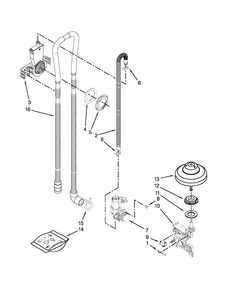 Fill, Drain And Overfill Parts Diagram and Parts List for KUDE20IXSSA  KitchenAid Dishwasher