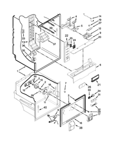 Liner Parts Diagram and Parts List for WRF560SFYE00  Whirlpool Refrigerator