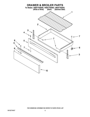 04 - DRAWER & BROILER PARTS Diagram and Parts List for YMER7765WS0  Whirlpool Range