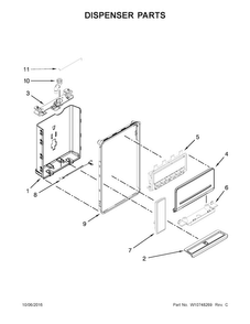 Dispenser Parts Diagram and Parts List for WRF560SEYW04  Whirlpool Refrigerator