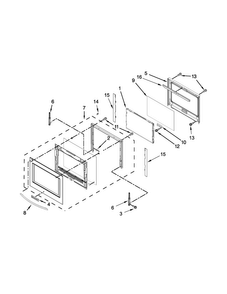 Oven Door Parts Diagram and Parts List for KEBS109ESS00  KitchenAid Wall Oven