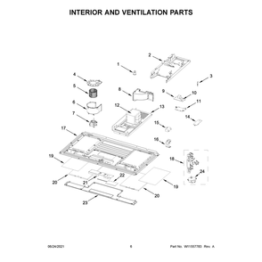 Interior And Ventilation Parts Diagram and Parts List for WML55011HW07  Whirlpool Microwave